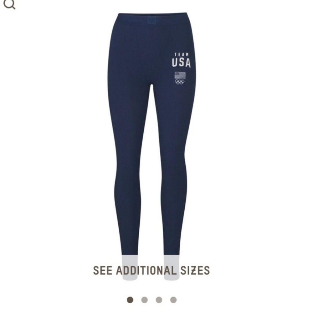 NWT SKIMS LIMITED EDITION TEAM USA RIB ANKLE LEGGINGS SIZE XXS